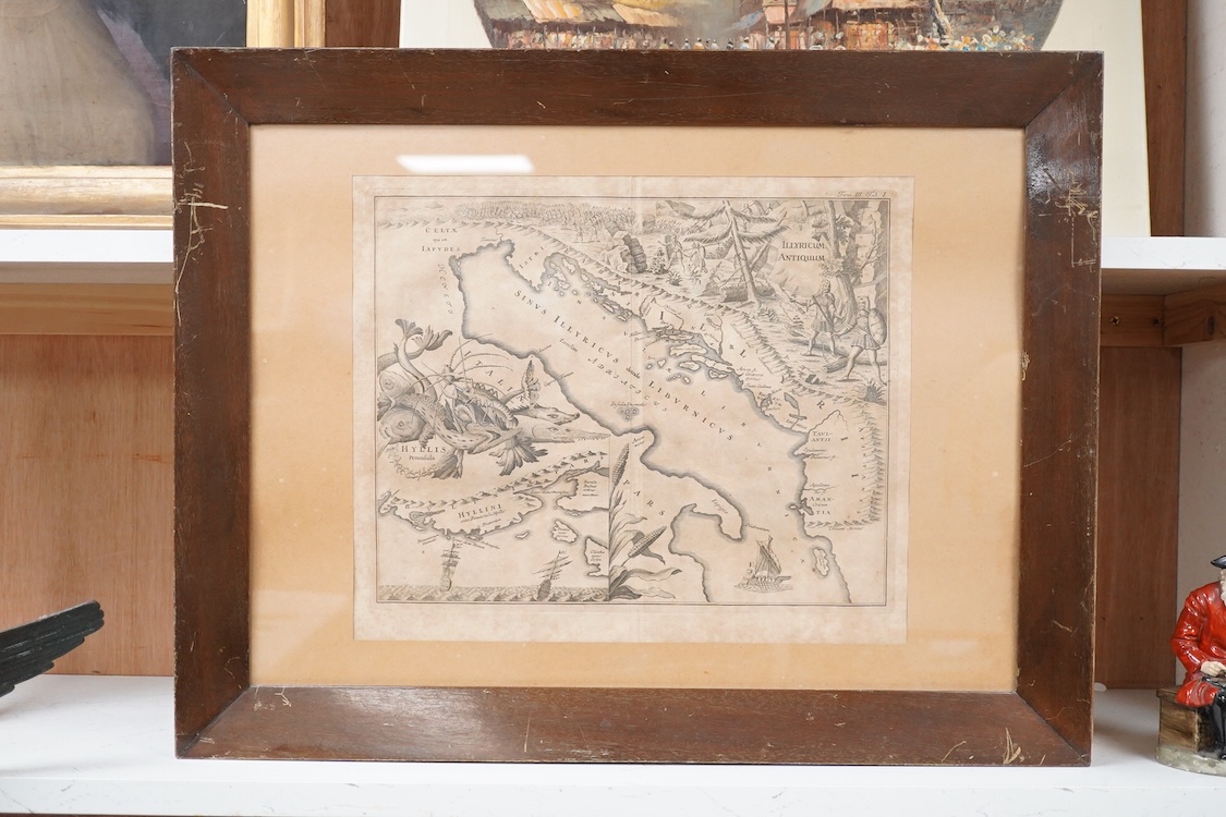 A collection of four maps of Malta, to include one after Johann Baptist Homann and Cornel Blaeu, largest 32 x 39cm